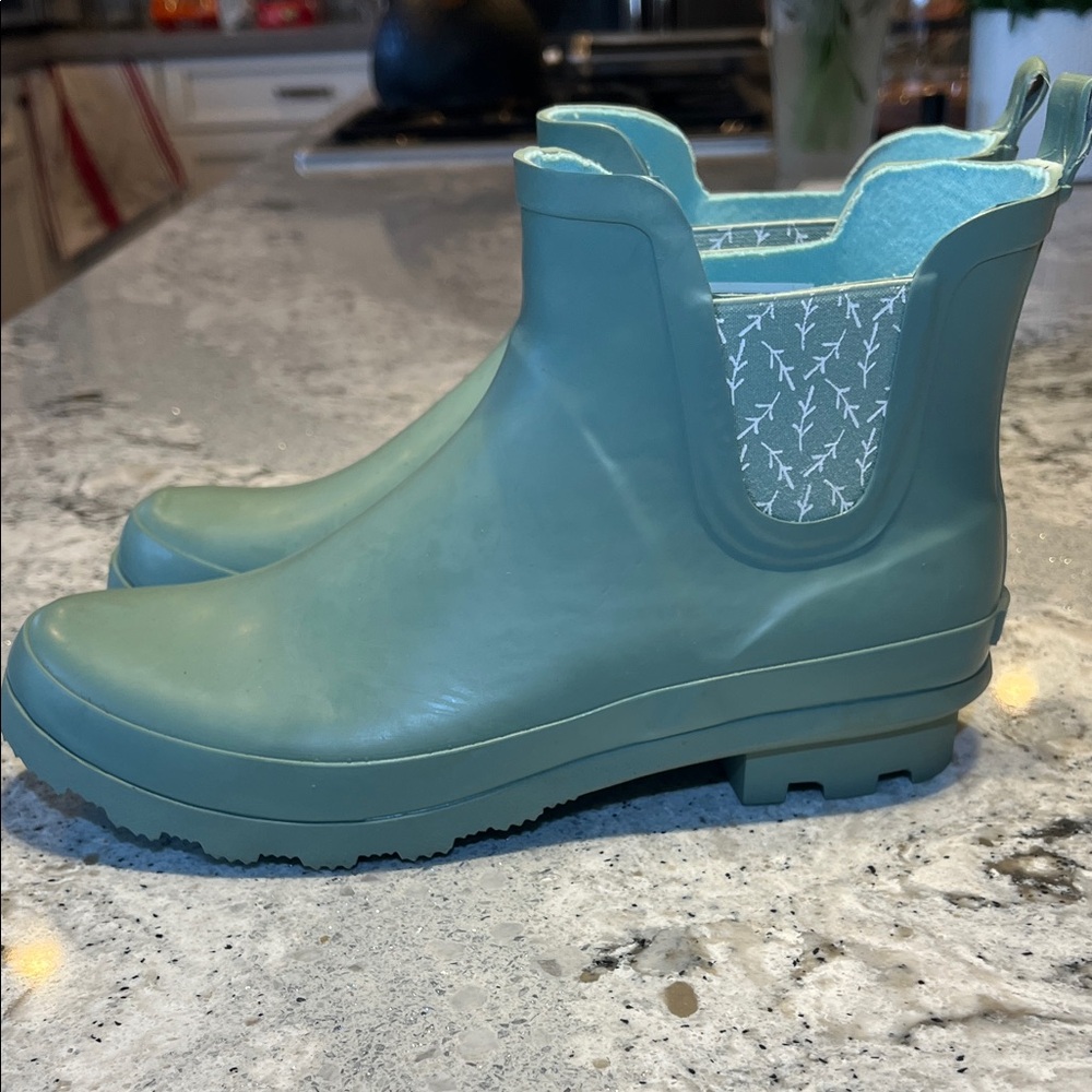 Laura Ashley Sage Garden Rain Boots Size 9 - Picture 6 of 10